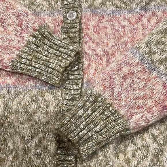 Pringle of Scotland Pastel Striped Cardigan, Wool Cotton, 40 S/M - Picture 6 of 9